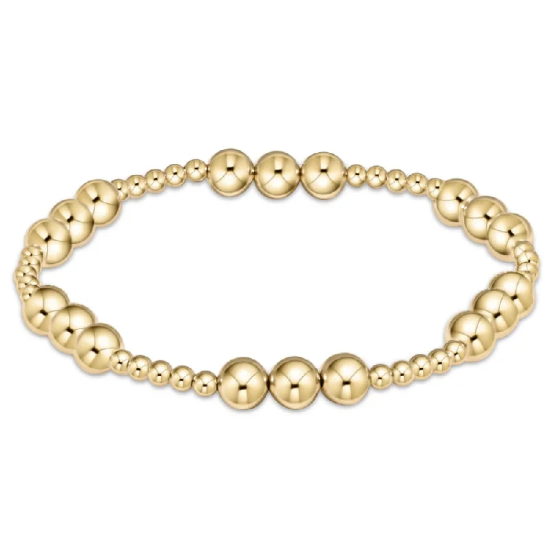 women luxury bangles -enewton 6.25" Classic Joy Pattern Bead Bracelet - Gold 6mm