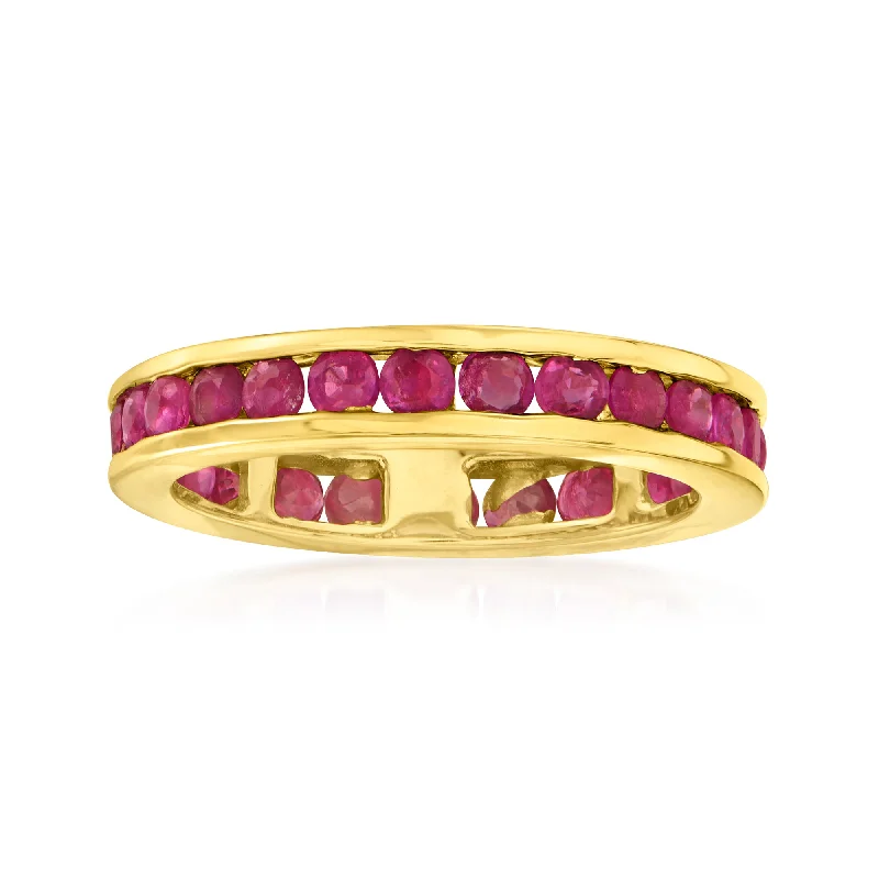 women luxury rose gold engagement rings -Ross-Simons Ruby Eternity Band in 14kt Yellow Gold