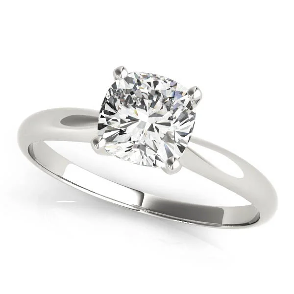 women custom-made engagement rings -14kt White Gold Cushion Cut Solitaire Engagement Ring Setting