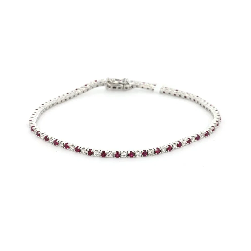 women gemstone bracelets -Ruby & Diamond Eternity Bracelet | M10278862