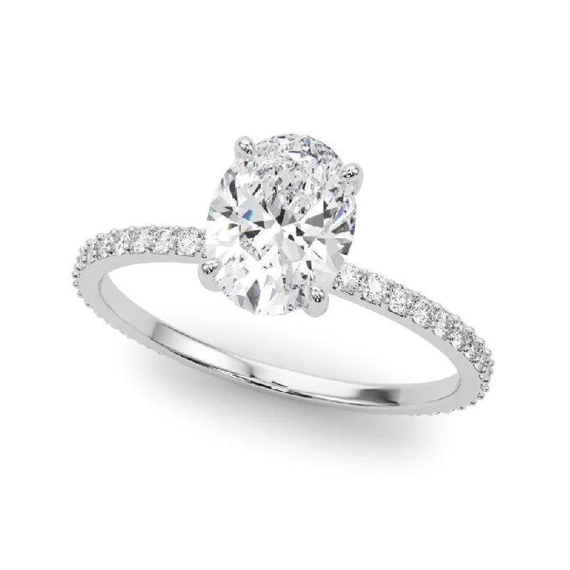 women forever engagement rings -Sasha Oval Hidden Halo Engagement Ring