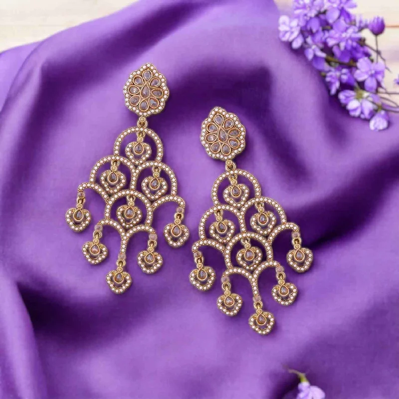 women minimalistic earrings -Golden Maalai Danglers