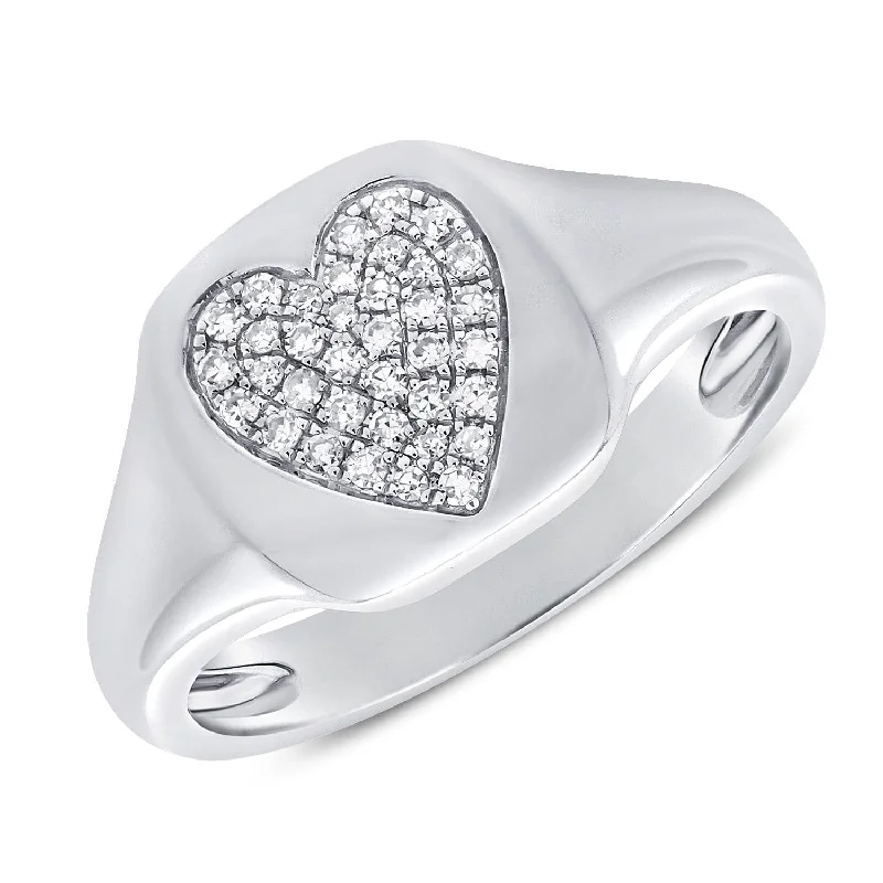 women wedding rings -14k Gold & Diamond Heart Ring