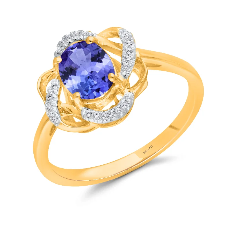 women elegant rings -Kallati Tanzanite Diamond Wrap Halo Ring