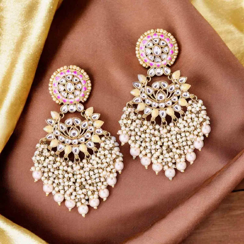 women dazzling earrings -Golden Shalani Chandbalis