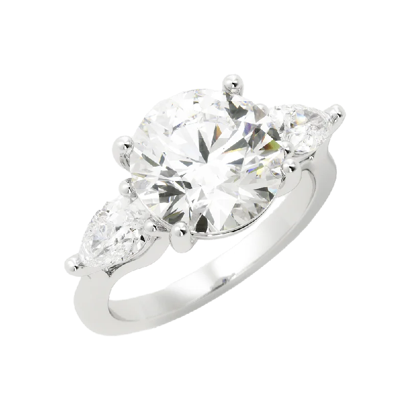 women custom-designed engagement rings -3.0 Carat Round Cut Diamond Engagement Ring 14k White Gold