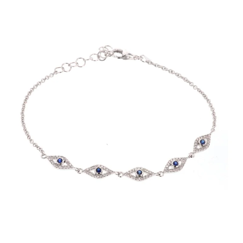 women boho bracelets -Blue Sapphire & Diamond Bracelet