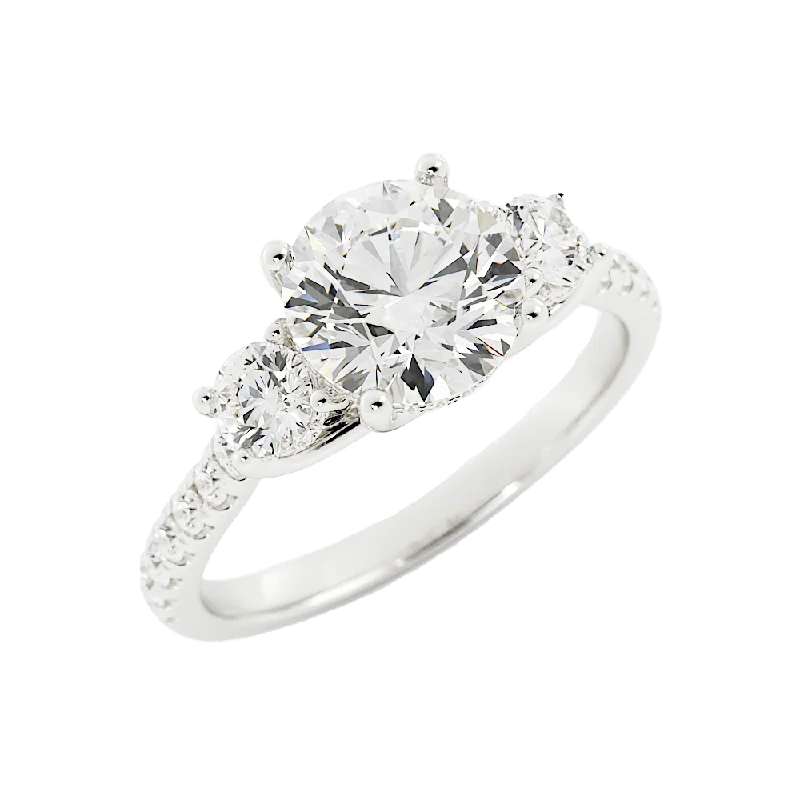 women classic princess-cut engagement rings -2.4 Carat Round Cut Diamond Engagement Ring 14k White Gold