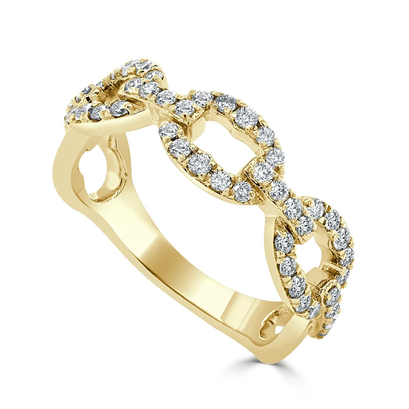 women luxury wedding rings -14k Gold & Diamond Link Ring