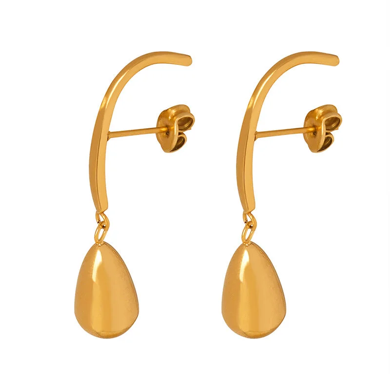 women minimalistic gold earrings -Teardrop Harmony Earrings