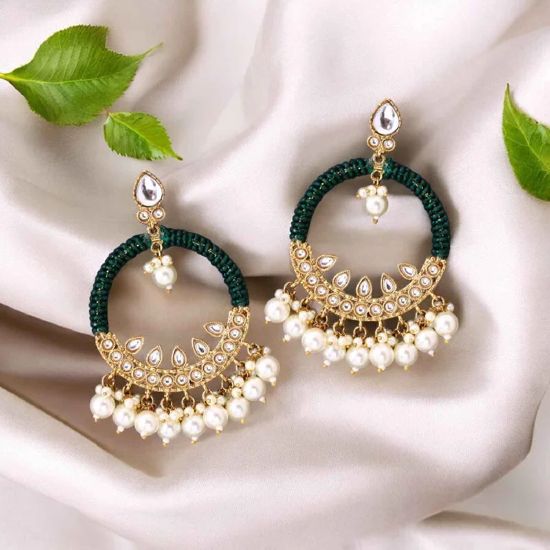 women large hoop earrings -Emerald Meeru Chandbalis