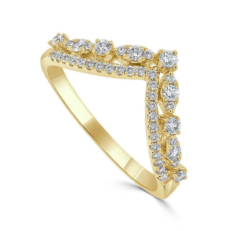 women cubic zirconia rings -14k Gold & Diamond Tiara Ring