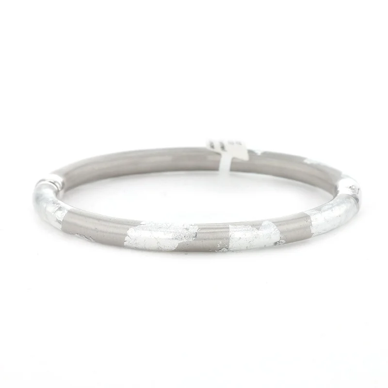 women pearl bangles -Silver & Enamel Bangle Bracelet