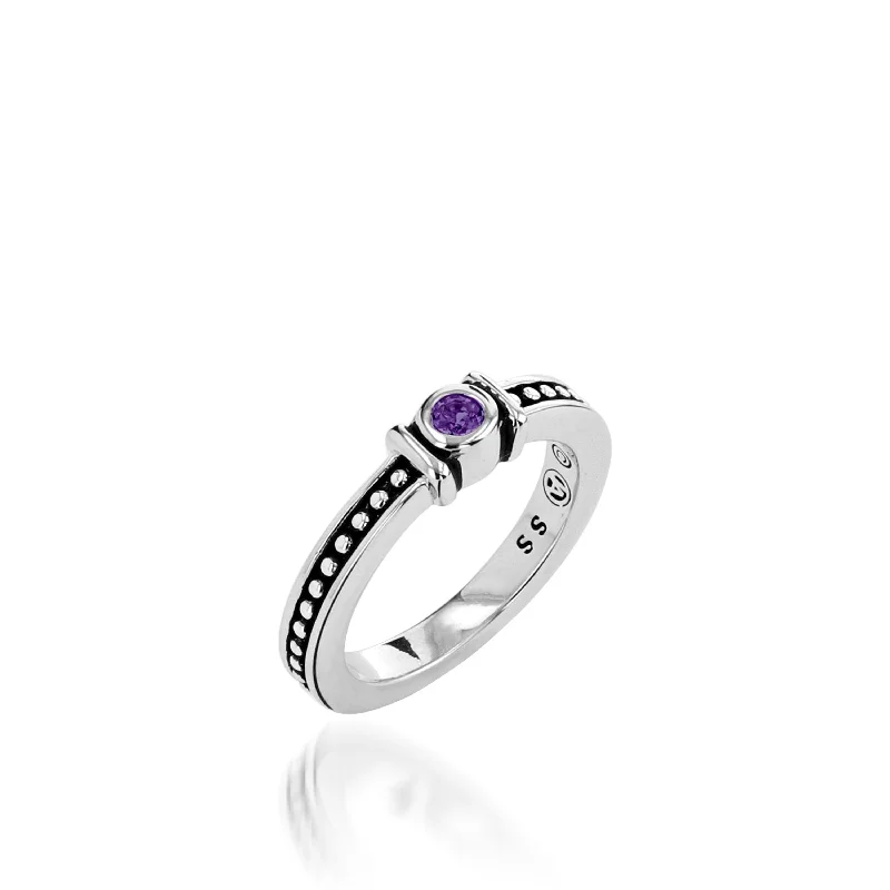 women halo rings -Antigua Birthstone Stack Ring