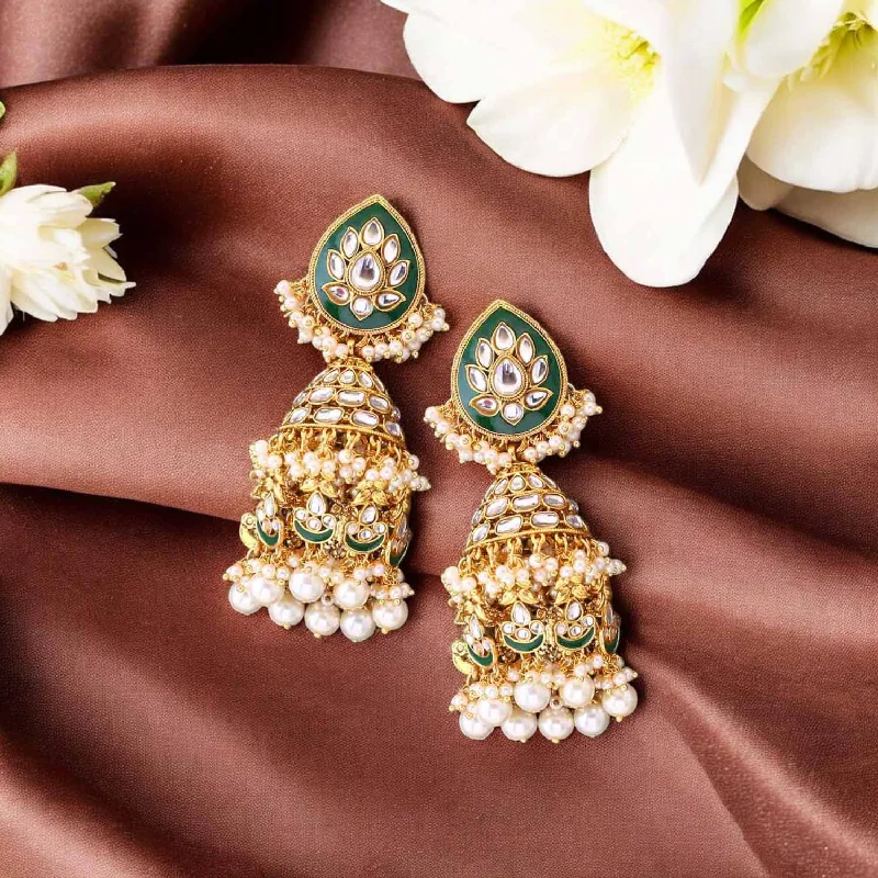 women gemstone stud earrings -Ivory Nieri Jhumkis