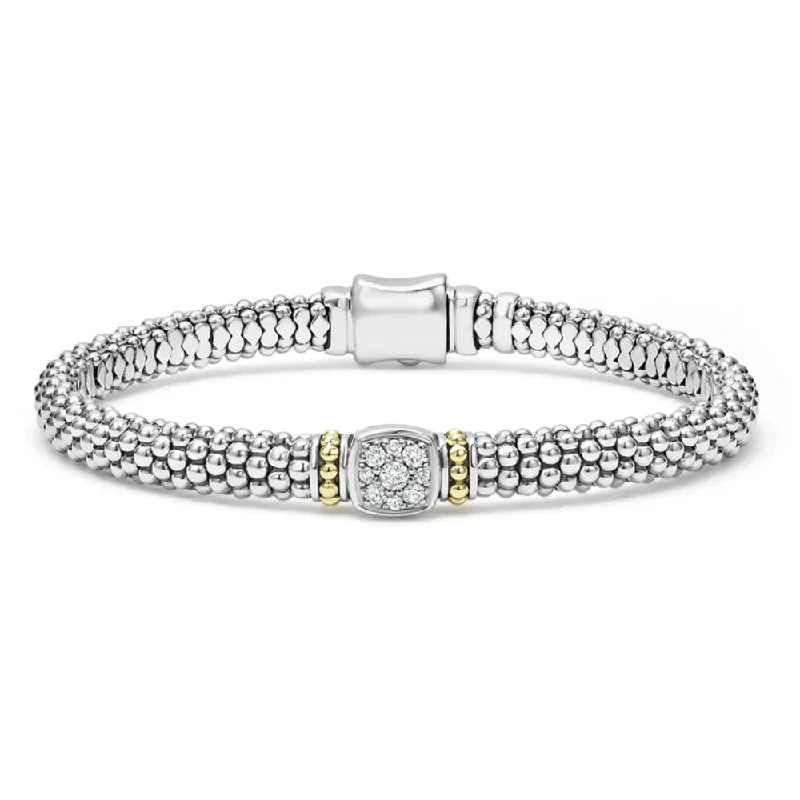 women bangle bracelets -Lagos Rittenhouse Diamond Caviar Bracelet, 6mm