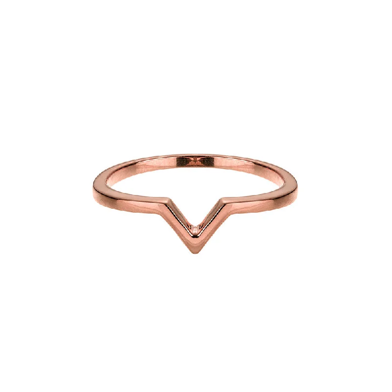 women luxury engagement rings -Rose Gold V Ring