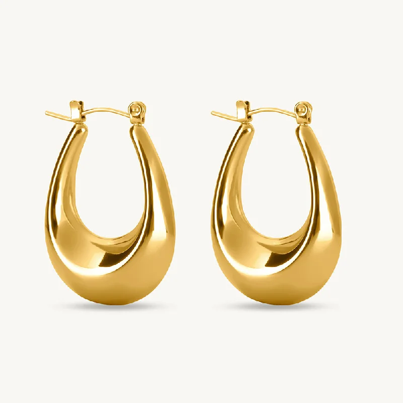 women personalized earrings -U-shaped Chunky Earrings