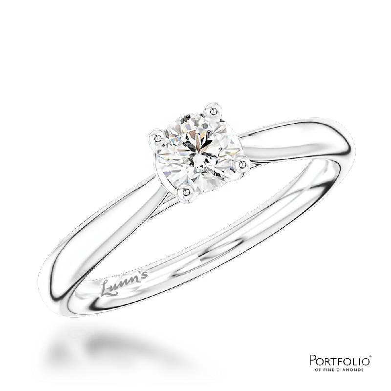 women unique wedding bands -Solitaire 0.20ct G SI Diamond Platinum Ring