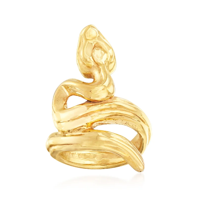 women unique engagement rings -Ross-Simons Italian 18kt Yellow Gold Snake Ring