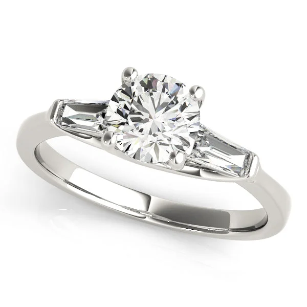 women high-quality engagement rings -18kt White Gold Three Stone Engagement Ring Setting