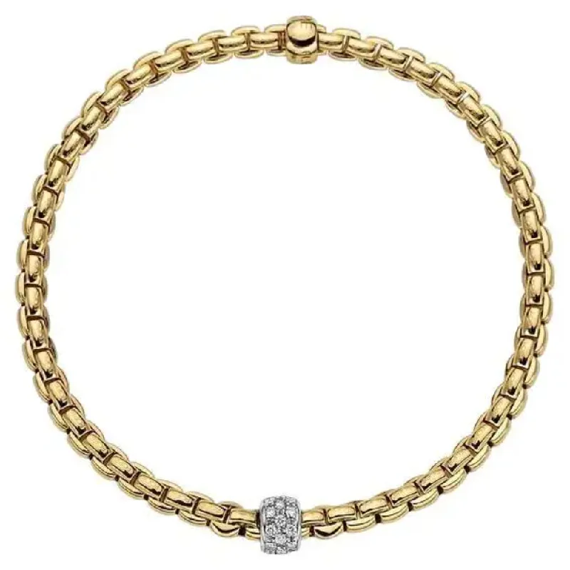 women crystal bangles -Fope 18k Tiny Flex'it Bracelet with Diamond Pavé