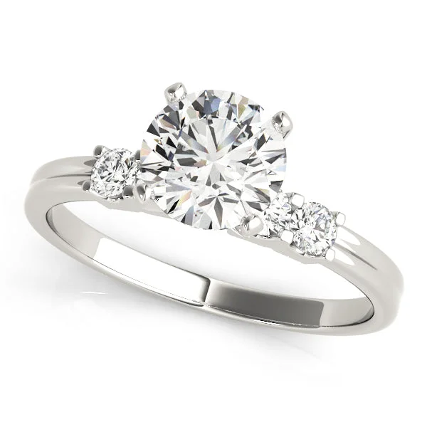 women affordable engagement rings -14kt White Gold Single Row Engagement Ring Setting