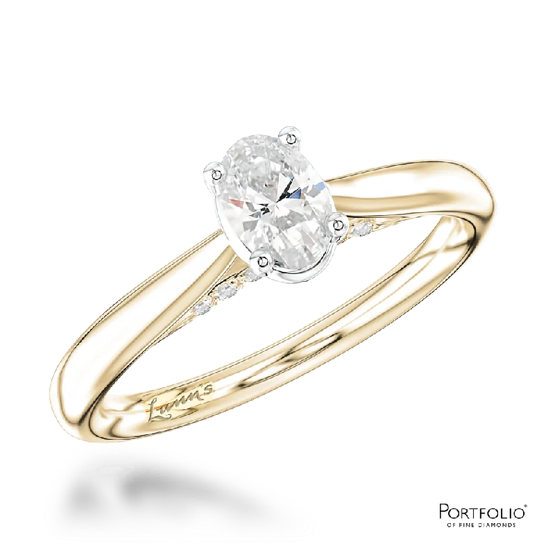 women luxury wedding rings -Solitaire 0.30ct E SI1 Diamond Yellow Gold/Platinum Ring