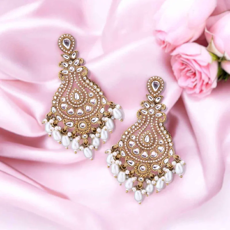 women high-end earrings -Ivory Maalika Chandbalis