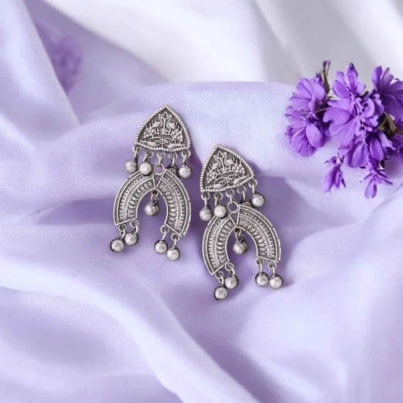 women dangle earrings -Antique Jivita Oxidised Danglers