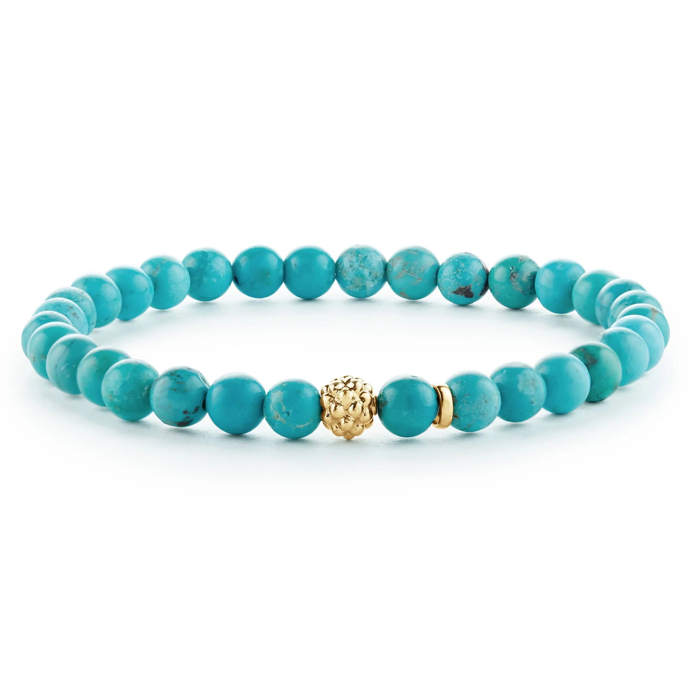 women silver bangles -Lagos Turquoise Gold Station Bead Bracelet