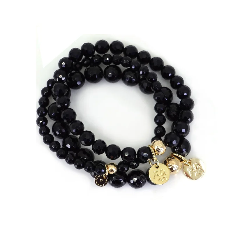 women gemstone bracelets -The Luna Bracelet in Black Tourmaline