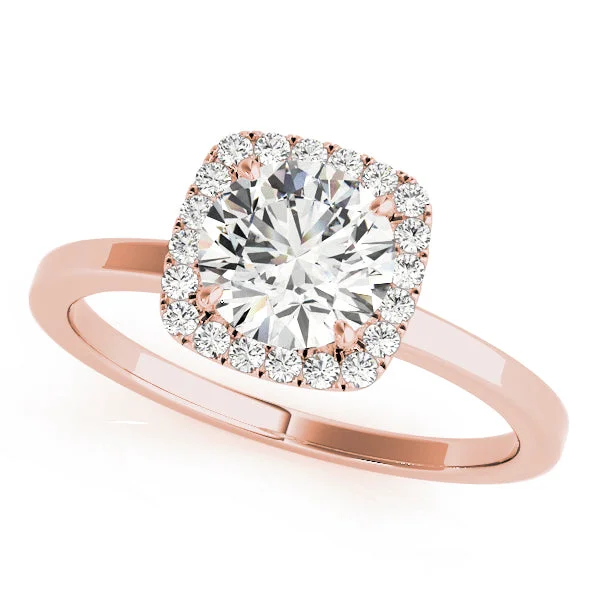 women exclusive engagement rings -Rose Gold Halo Engagement Ring Setting (1/8 ctw)