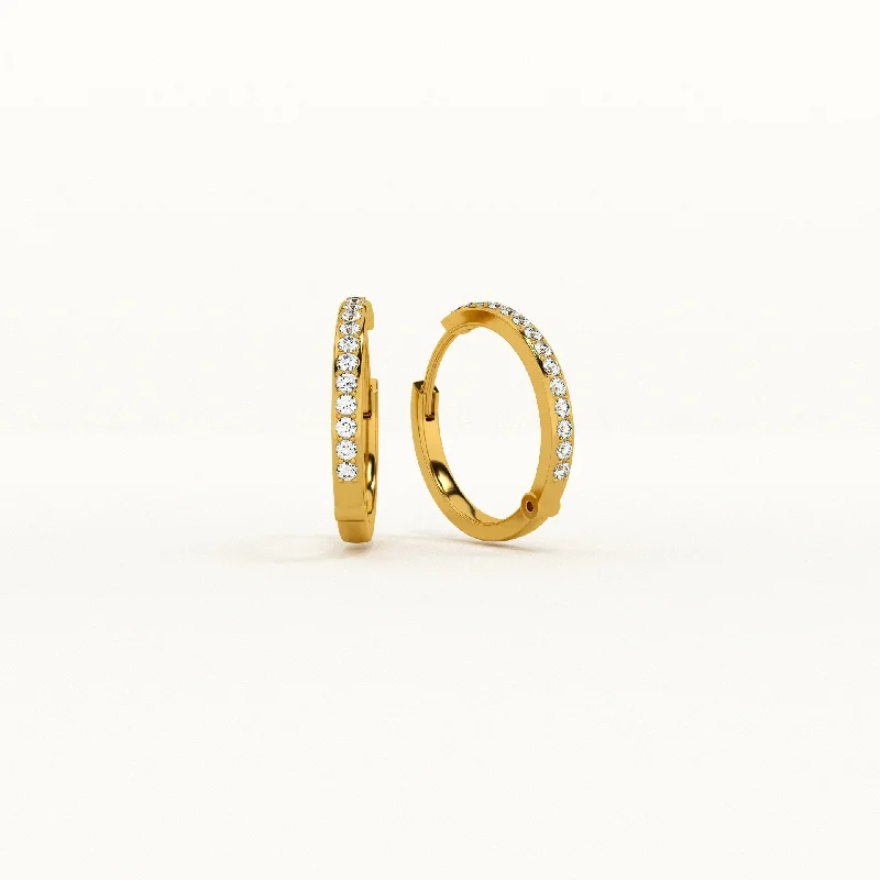 women trendy gold earrings -Timeless Lab Grown Diamond + Gold Vermeil Earring Hoops