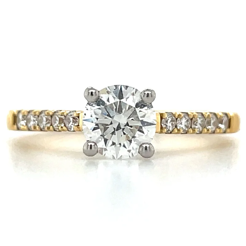 women affordable engagement rings -Paisley - 18ct Yellow Gold .92ct Solitaire Earth Grown Diamond Engagement Ring