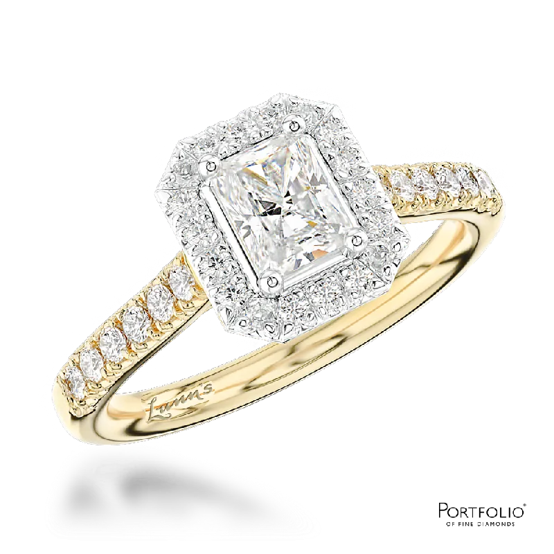 women classic wedding bands -Cluster 0.51ct E SI1 Diamond Yellow Gold/Platinum Ring