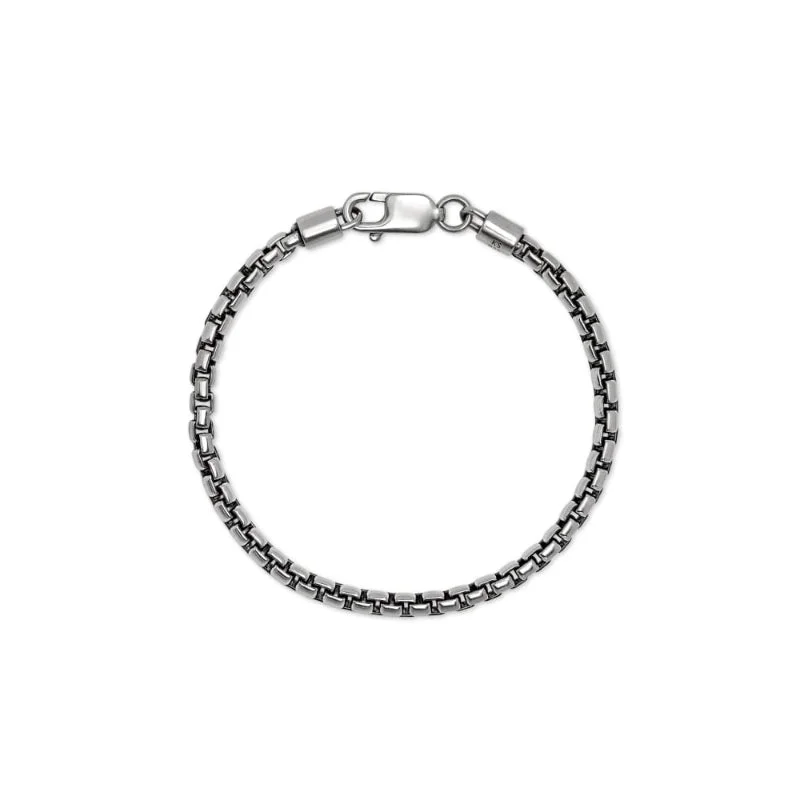 women luxury bangles -Scott Bros. Beck Round Box Chain Bracelet In Oxidized Sterling Silver