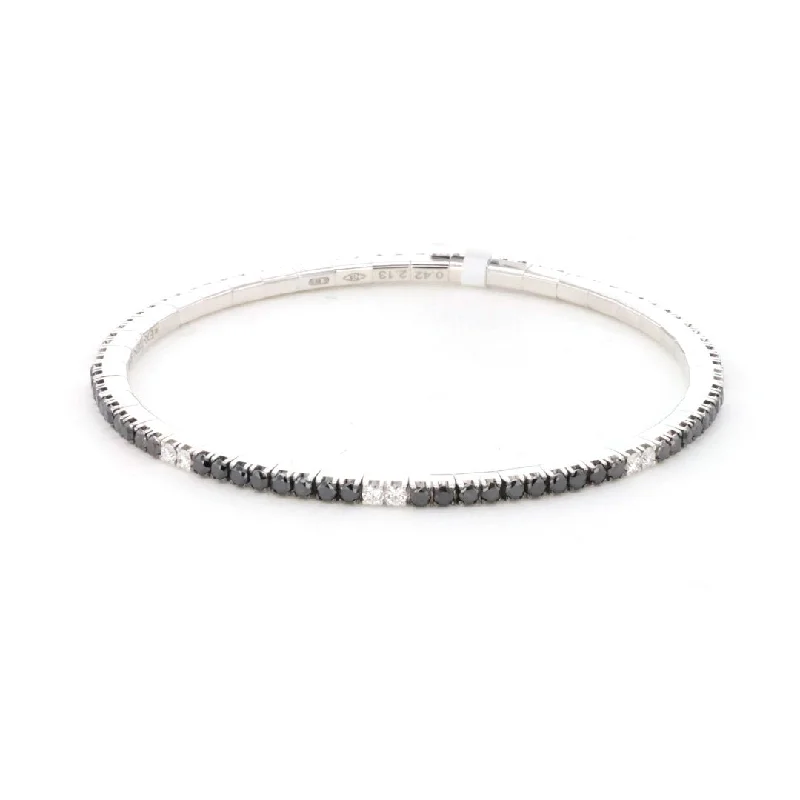 women luxury bracelets -Black & White Diamond Stretch Bracelet