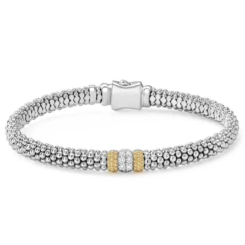 women bracelets -Lagos Lux Single Station Diamond Caviar Bracelet, 6mm