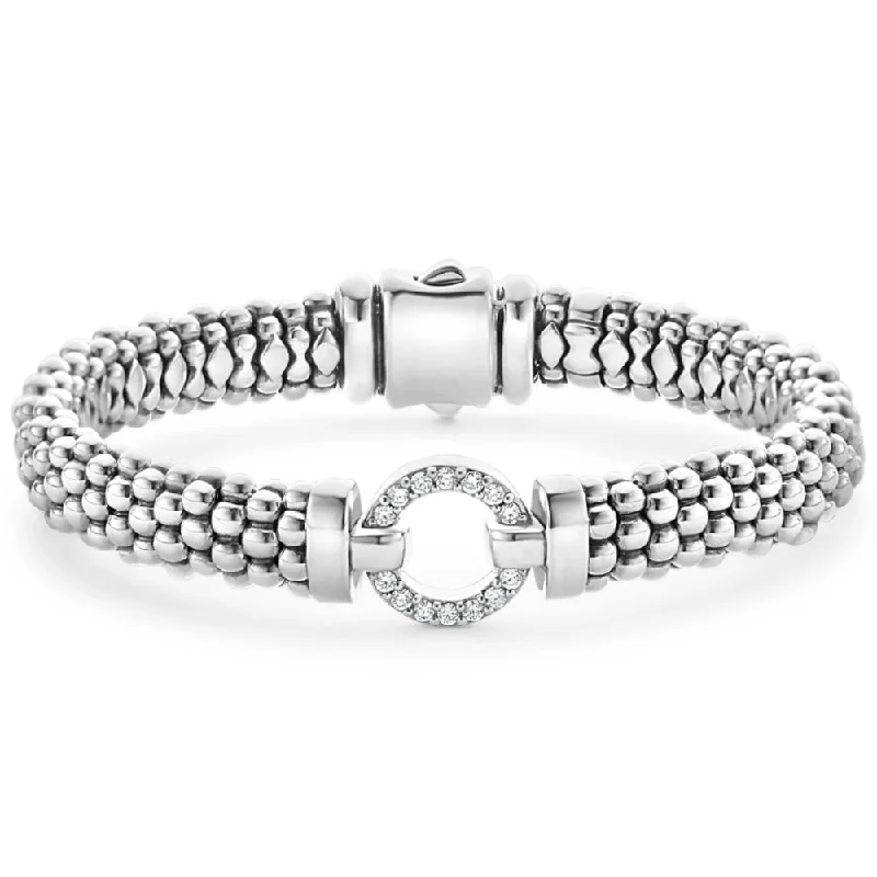 women eco-friendly bracelets -Lagos Enso Diamond Circle Caviar Bracelet