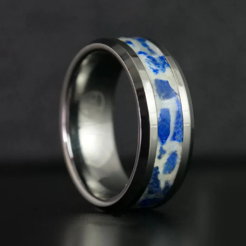 women matching rings -December Birthstone Ring | Lapis Lazuli Glowstone Ring