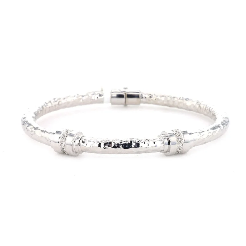 women contemporary bangles -0.16 ctw Diamond Sterling Silver Bangle Bracelet