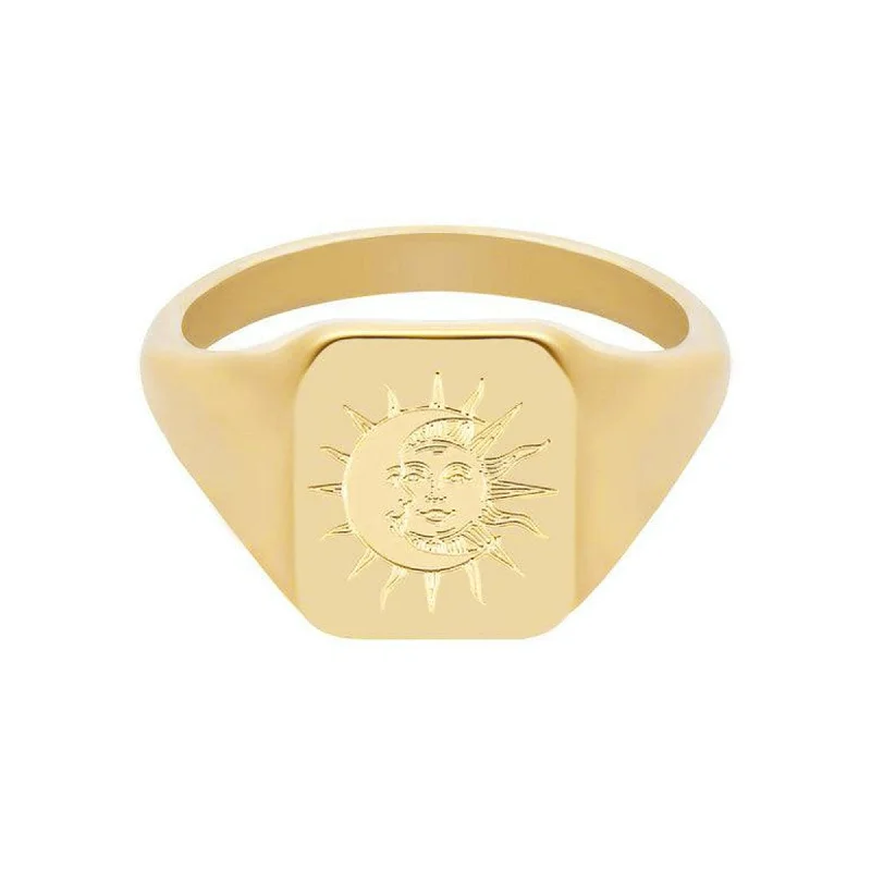 women antique rings -Solar System Signet Ring