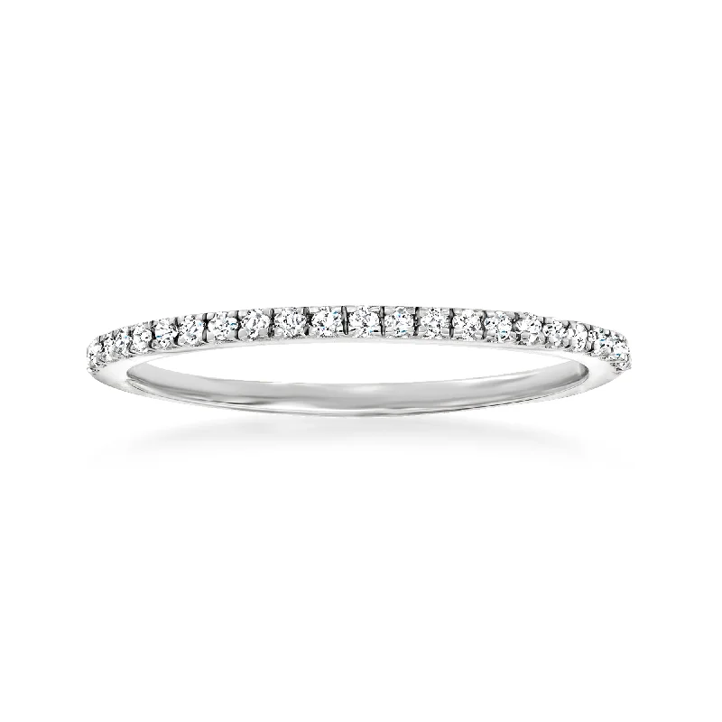 women exclusive engagement rings -Ross-Simons Diamond Stackable Ring in 14kt White Gold