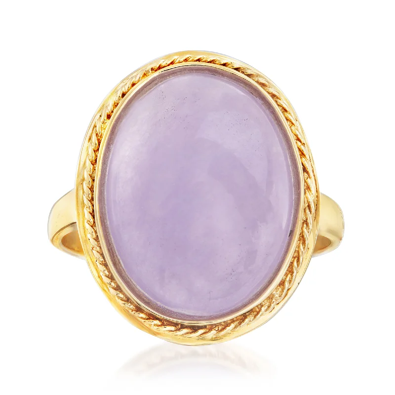 women alternative engagement rings -Ross-Simons Lavender Jade Ring in 14kt Yellow Gold