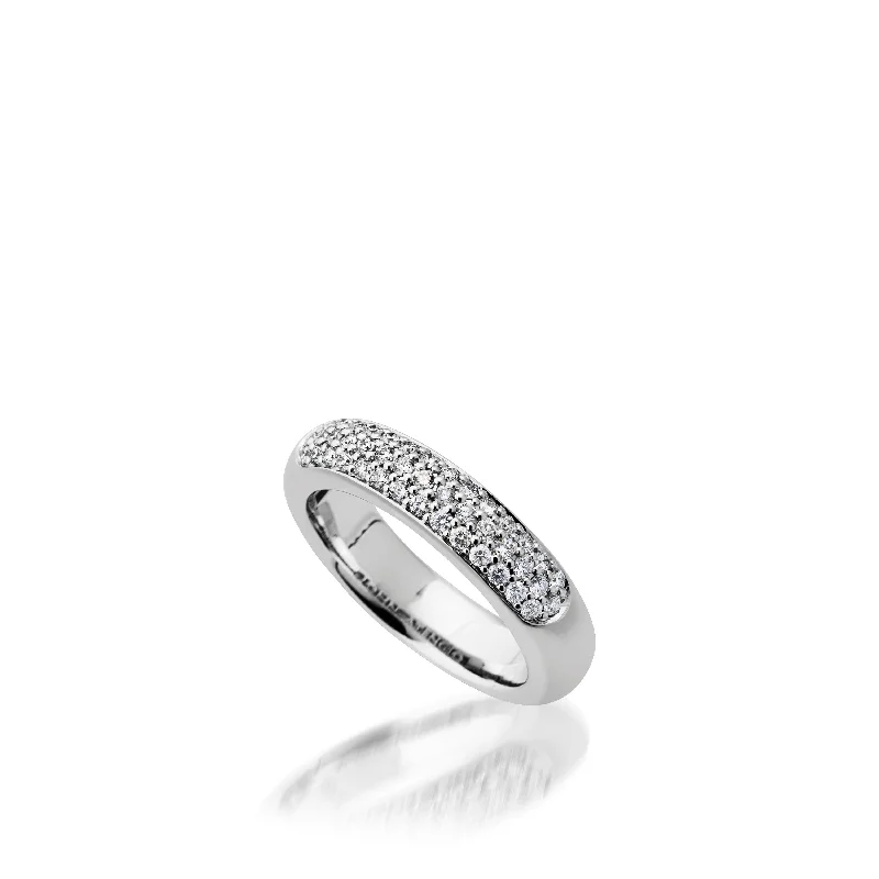 women anniversary rings -Essence Band Ring with Pave Diamonds