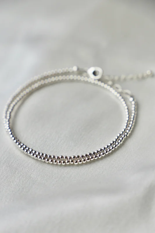 women chic bracelets -STERLING SILVER DOUBLE WRAP BRACELET