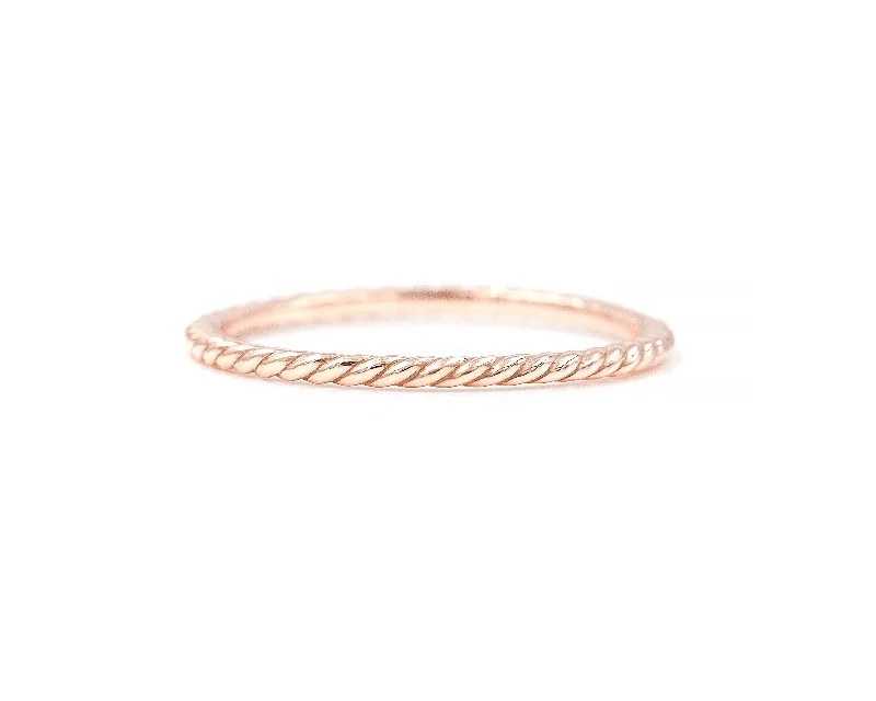 women pearl rings -Twist Stacking Ring