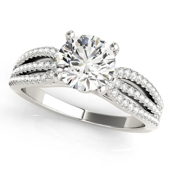 women romantic engagement rings -14kt White Gold Triple Row Engagement Ring Setting