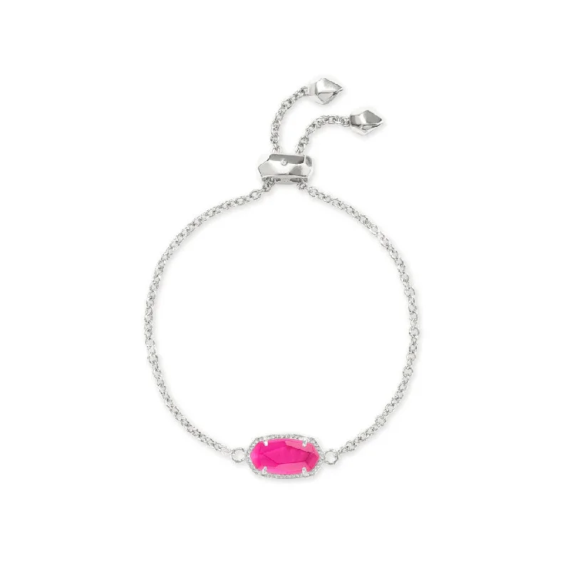 women stacking bangles -Kendra Scott Elaina Adjustable Chain Bracelet in Azalea Illusion